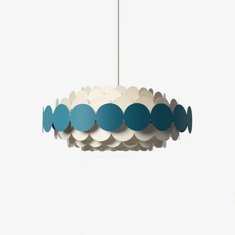 suspension lumineuse moderne blanc bleu vert orange circulaire géométrique opaque scandinave