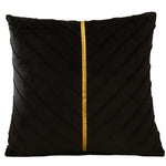 housses coussins décoratifs velours plis verticaux bleu foncé jaune gris modernes opaques 45x45cm