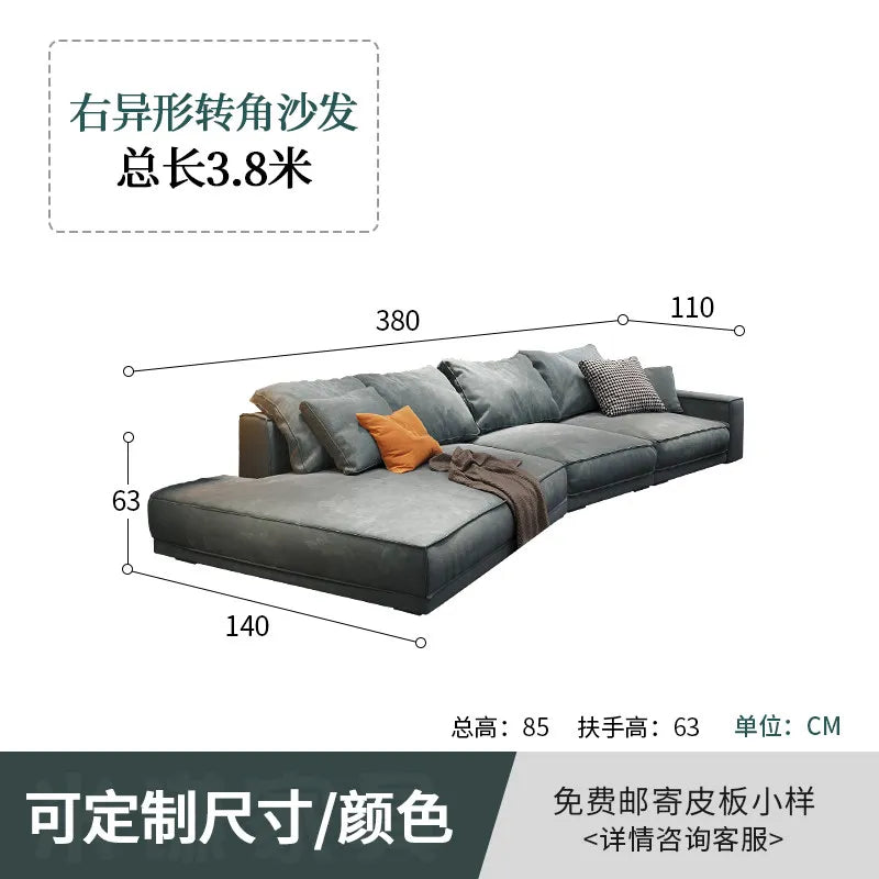 canapé d'angle moderne gris velours coussins 300 400 cm