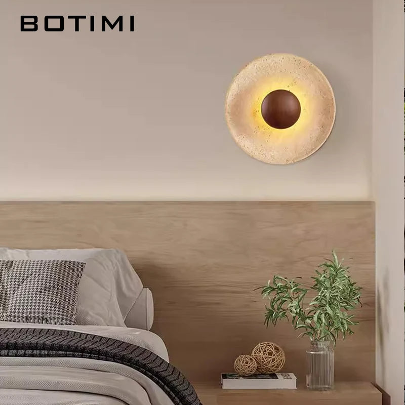 lampe murale moderne pierre beige marron texture granulée cuisine chambre coucher entrée salle manger