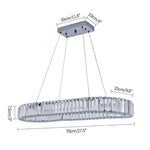 lustre suspendu cristal moderne transparent facettes chromé télécommande chambre salon