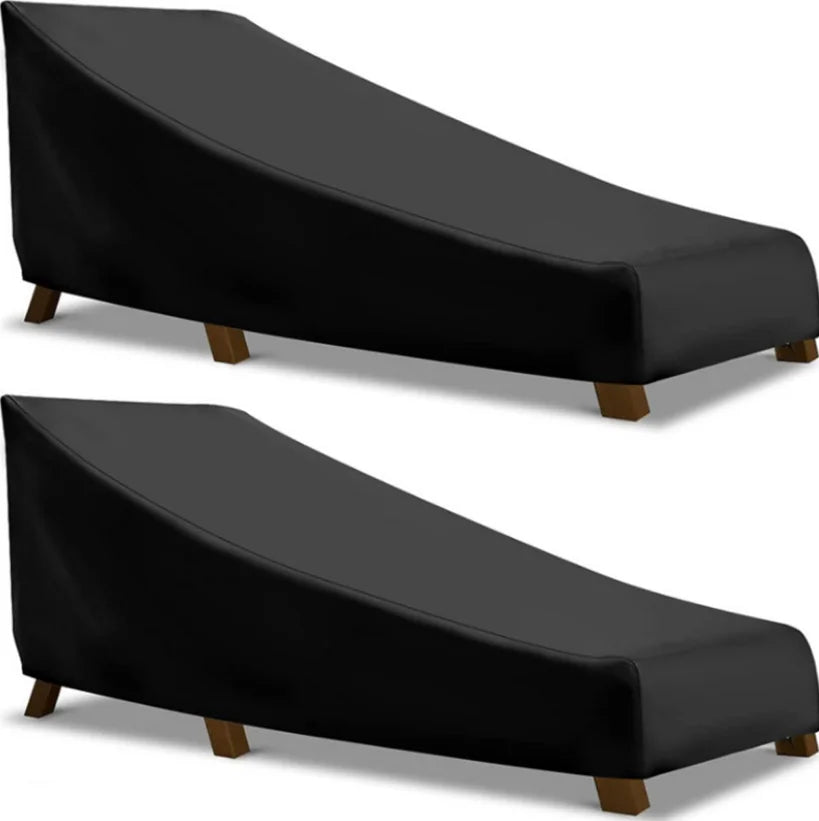 housse chaise longue extérieure gris uni moderne sac rangement rétractable cordons ajustables protection anti