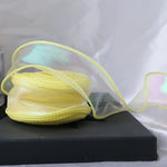 ruban organza holographique violet bleu blanc rose jaune vert moderne élégant artisanal emballage cadeau
