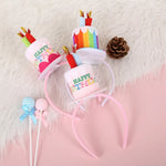 couronne fête anniversaire bougies happy birthday coeurs élastique rose blanche multicolore festive