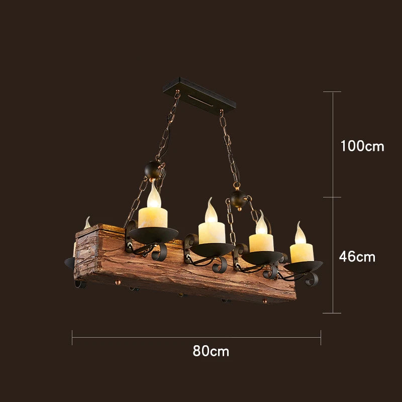 suspension lumineuse bois naturel ampoule filament industriel rustique verre translucide