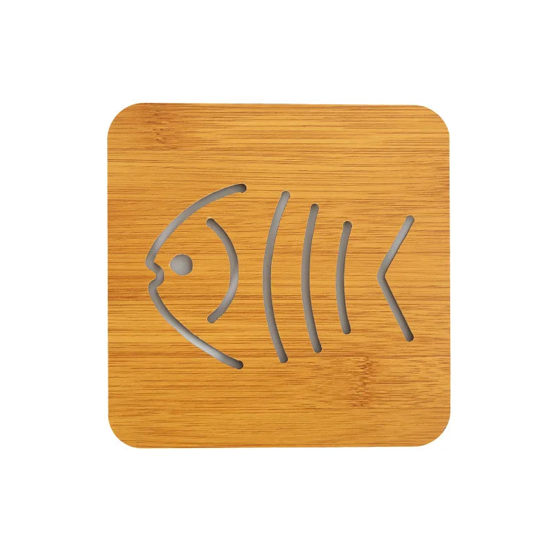 tapis table carré bois motif animaux anti dérapant moderne naturel décors cuisine