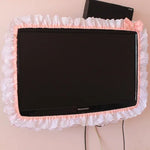 couverture téléviseur tissu rose décoration féminine bordure dentelle adhésive maison japonais