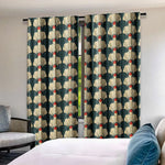 rideaux art deco motifs plumes vert foncé beige rouge opaques 100 polyester pièces