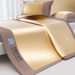 ensemble protège matelas coton viscose rose clair rayures verticales moderne lit chambre dormir doux