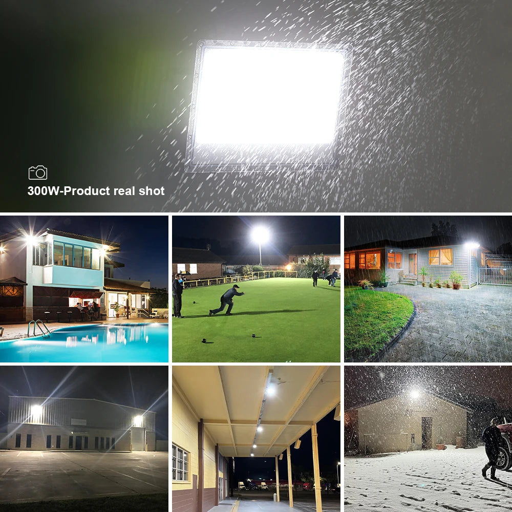 projecteur led gris moderne ip66 220v 50w 100w 200w 300w 500wextérieur