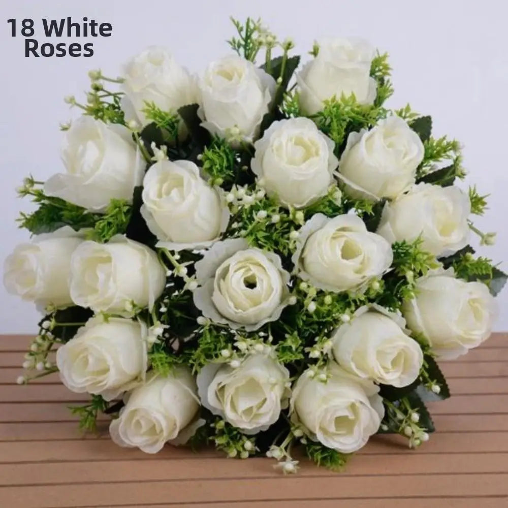 bouquet roses artificielles rouge orange bleu clair rose blanches intérieur décoration romantique classique anniversaire