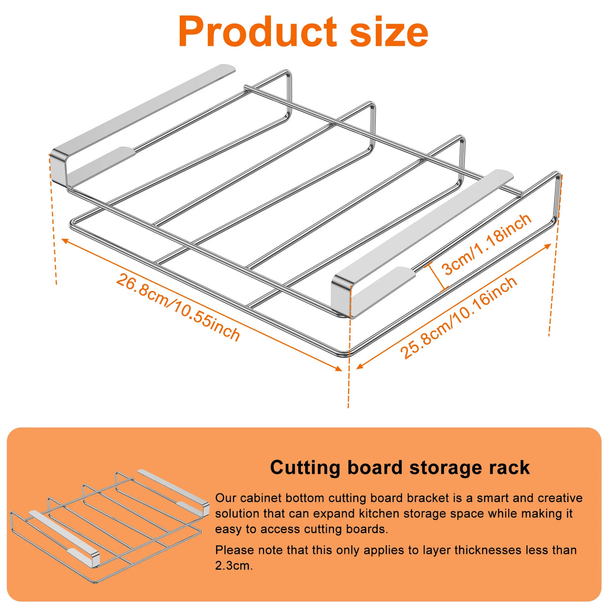 support planche découper suspendu acier inoxydable rangement cuisine vertical horizontal moderne
