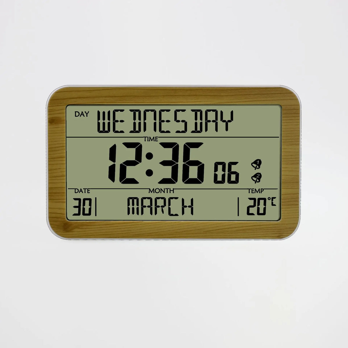 horloge numérique moderne cadres noir affichage vert led température calendrier luminofer
