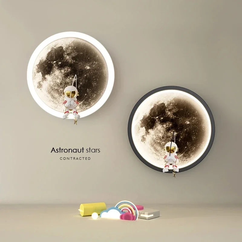 lampe murale astronaute lune étoiles chambre enfant moderne