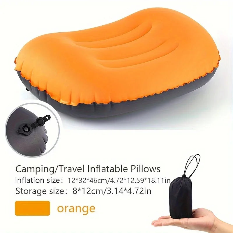 coussin gonflable confortable ergonomique gris clair compressible sac rangement texture douce camping randonnée sofa