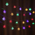 guirlande lumineuse flocons neige blanc multicolore clips festif anniversaire noel mariage valentin