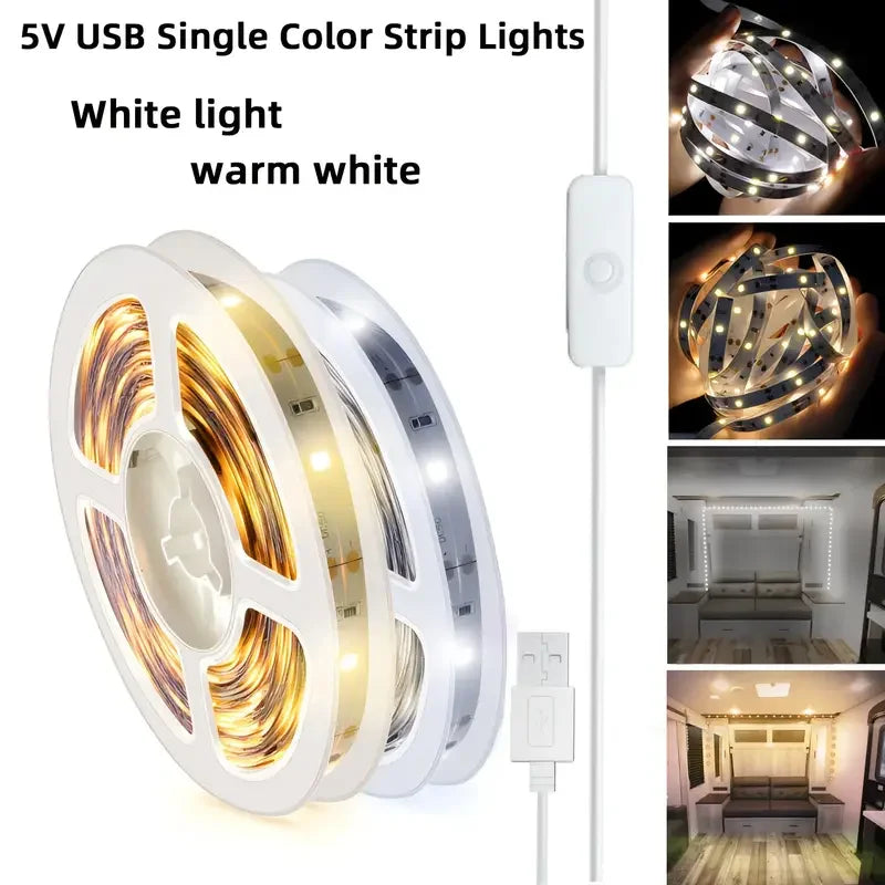 ruban led blanc moderne adhésif 3000k 6500k interrupteur usb 1m 10m