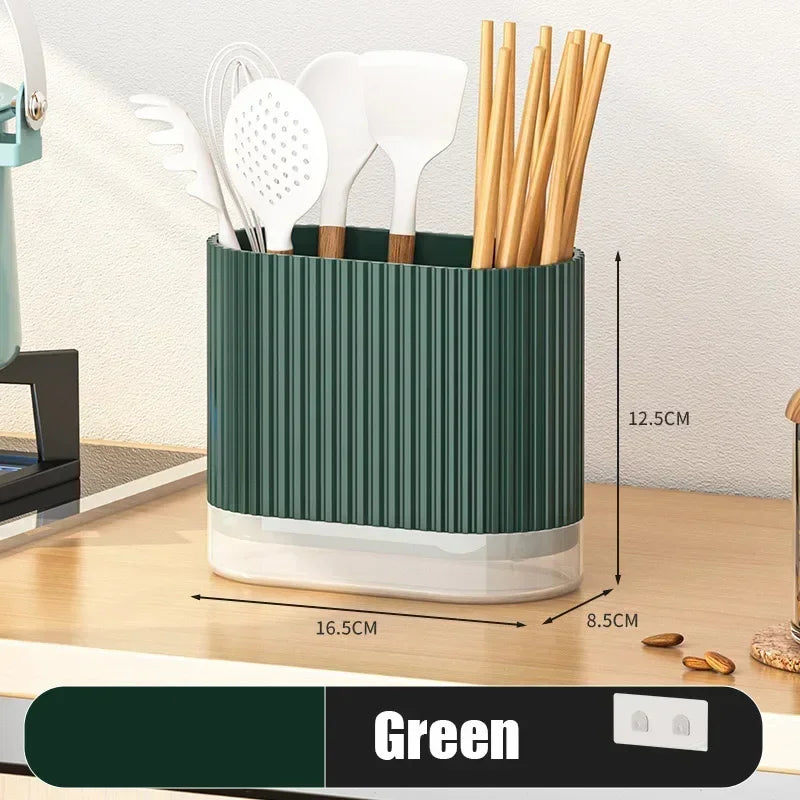 rangements muraux cuillères spatules baguettes cuisine blanc orange vert transparent moderne minimaliste