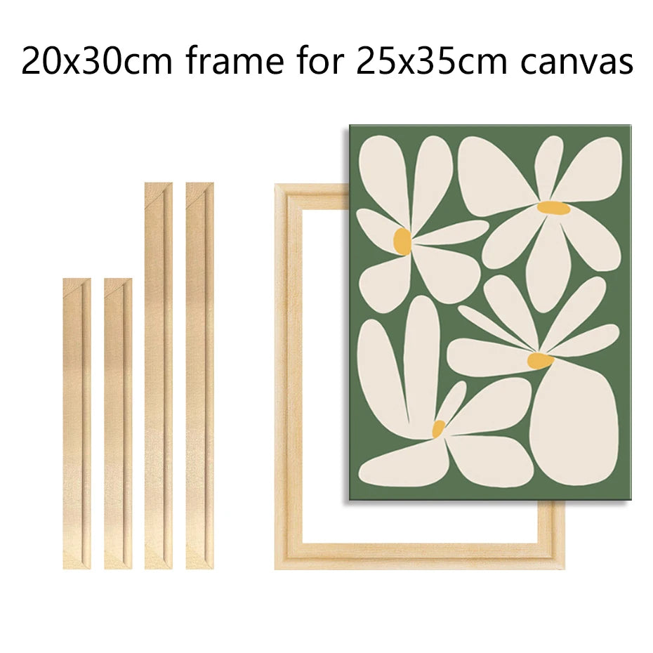 cadre mural moderne bois fleurs paysages océan textes 20x30cm 25x35cm