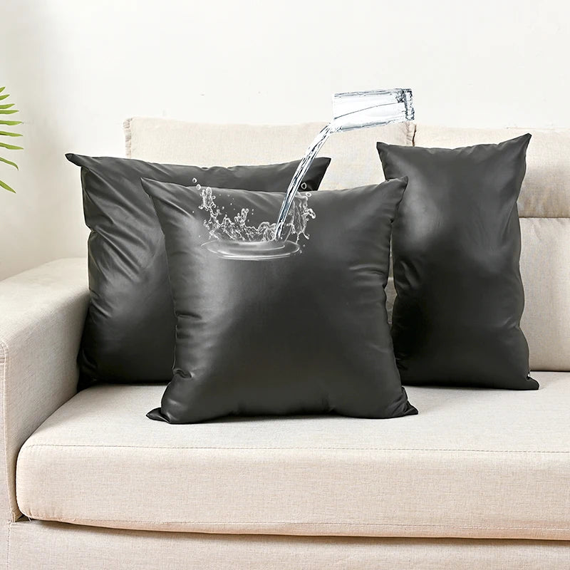 taies d'oreiller imperméables coton polyester noires modernes lit chambre coucher salon decoration maison tat