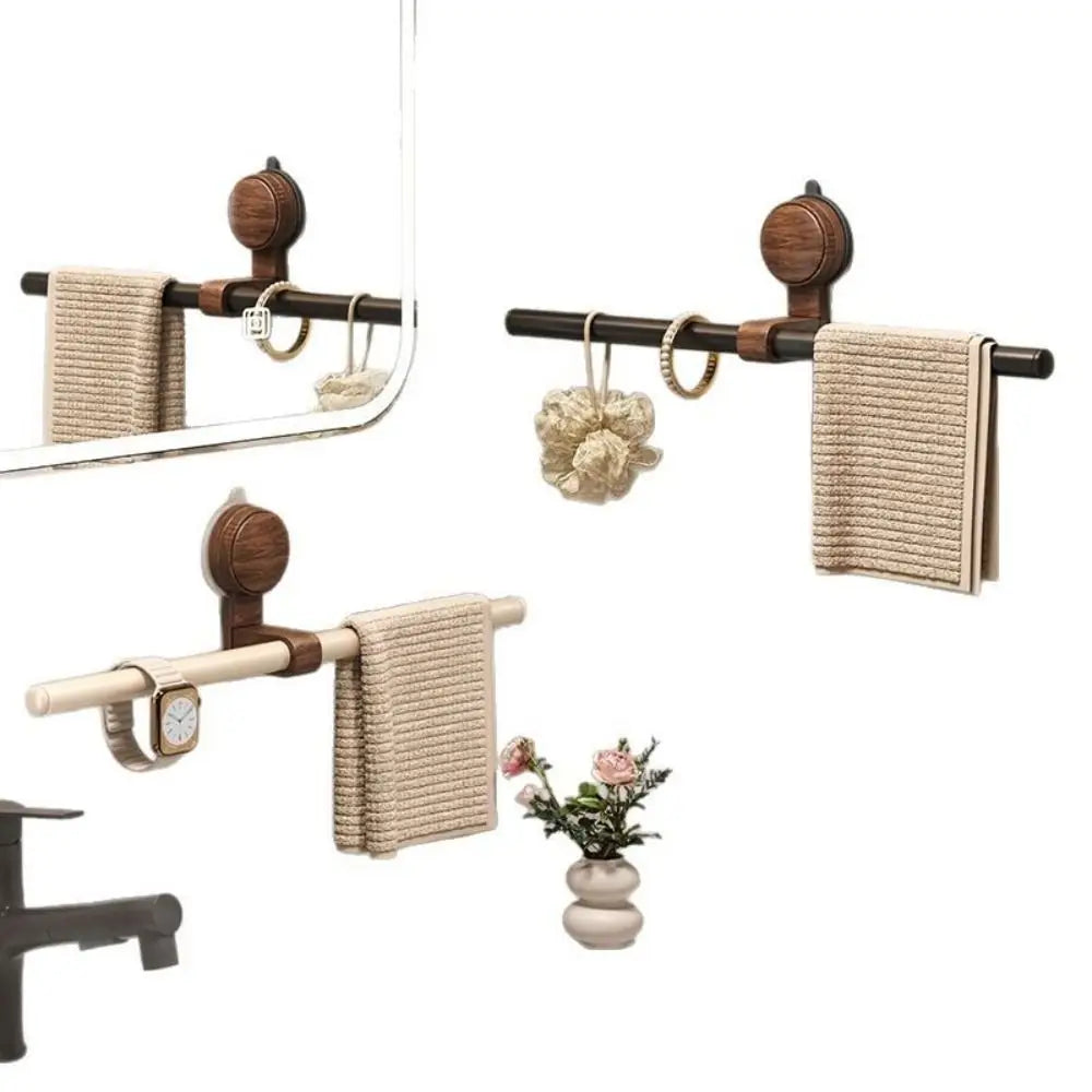 porte serviettes barres murales multifonctionnelles bois texturé serviettes colliers bracelets moderne minimaliste rustique