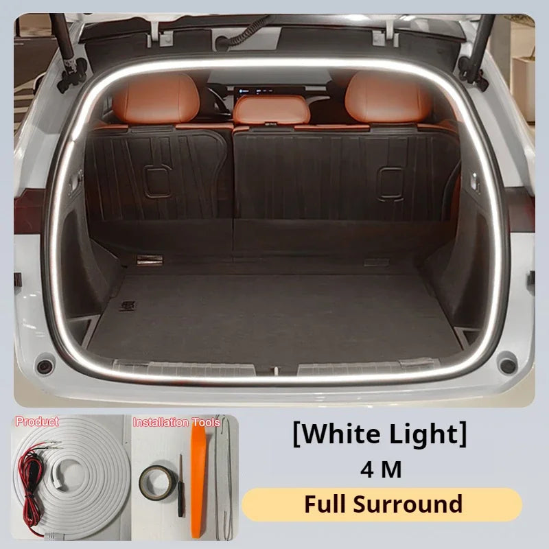 ruban lumineux blanc moderne ambiant intérieur voiture décoration LED 2m 4m lumière chaude