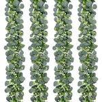 guirlande eucalyptus feuilles fleurs blanches vert marron decor boheme exterieur fixee structure métallique