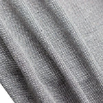 tissu polyester gris clair texture fine moderne bordures franges blanc lavable machine 1.5x4m