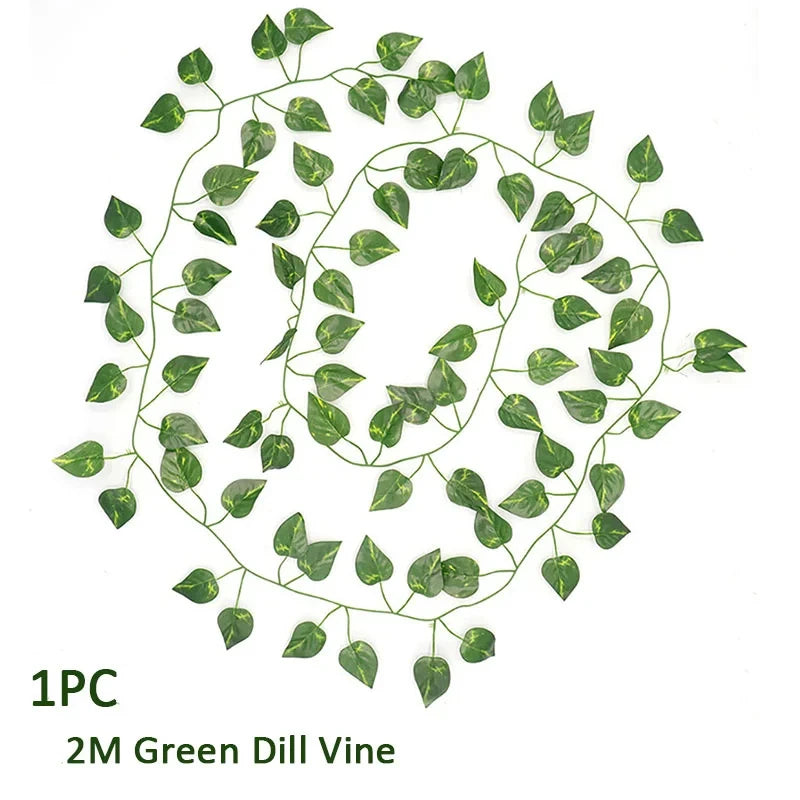 guirlande végétale artificielle feuilles rondes vert moderne 72 feuilles longueur 200cm extérieur