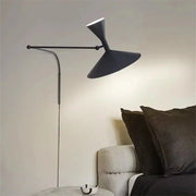 lampe murale orientable abat jour conique noir bois clair gris vert turquoise blanc crème