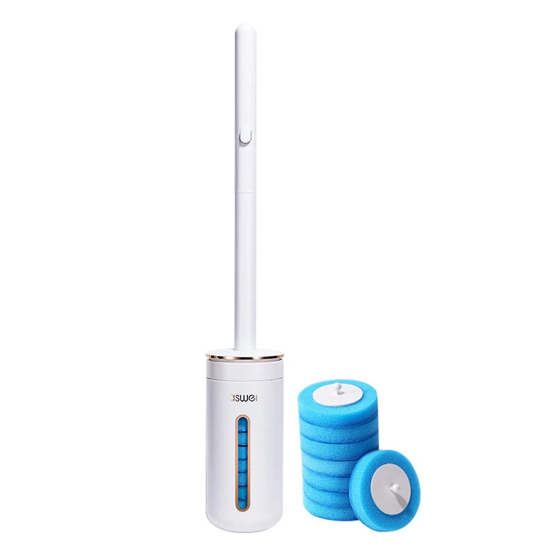 brosse wc jetable adhésive blanche bleue moderne salle bain nettoyage détartrant supplémentaire