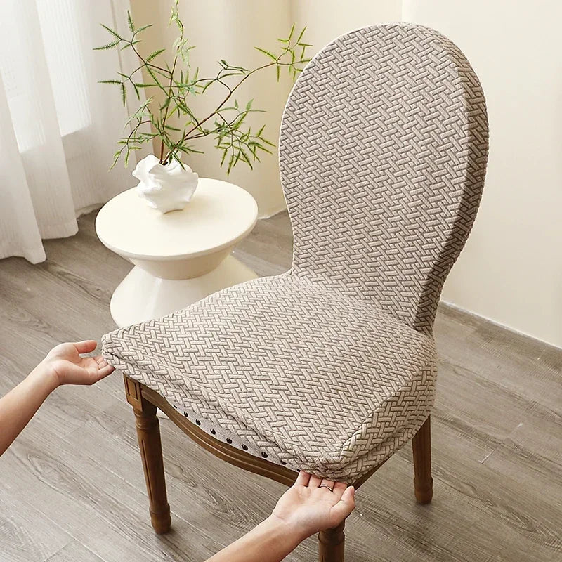 housse chaise jacquard spandex polyester motif géométrique opaque classique mariage banquet cuisine
