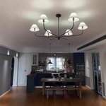 lustre moderne noir doré lampes éclairage minimaliste chambre salon