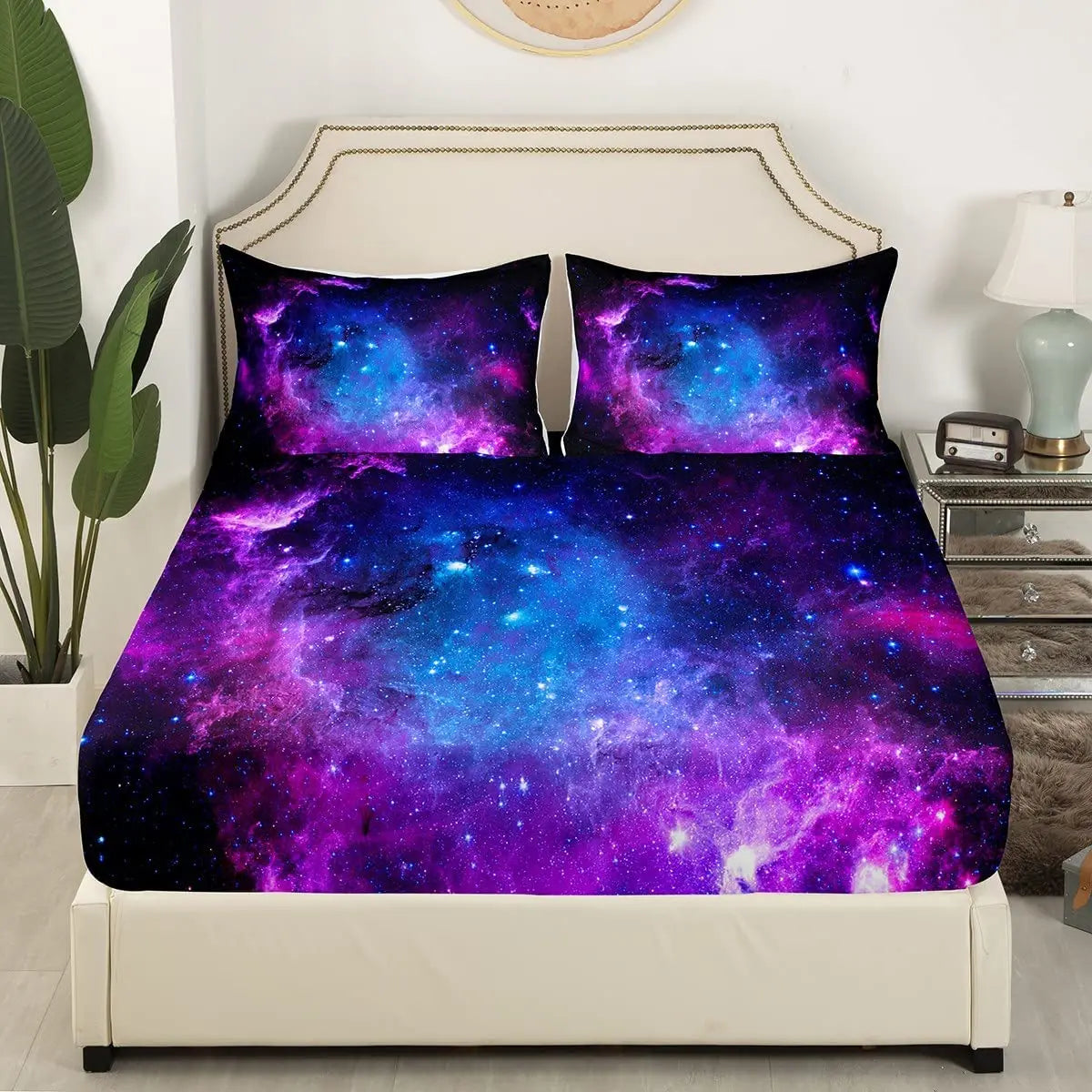 Literie violette avec étoiles pour garçon