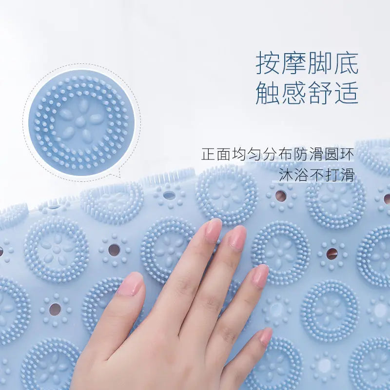 tapis bain antidérapant rose bleu rondelles floraux ventouses adhésives moderne pratique douche bain sécurité