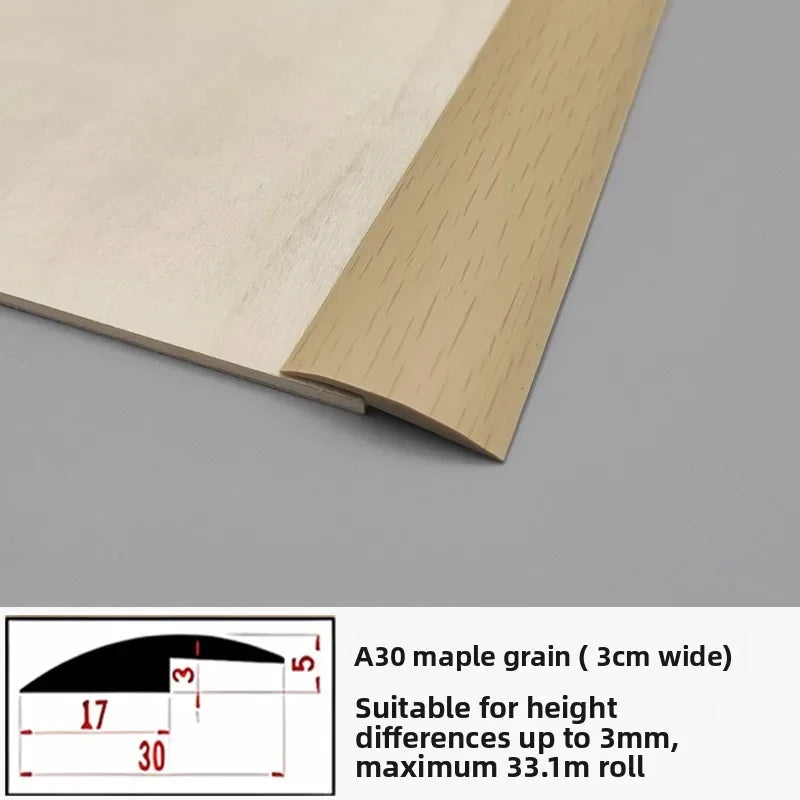 joint transition auto adhésif beige noir gris brun clair aspect bois moderne epaisseur 3cm