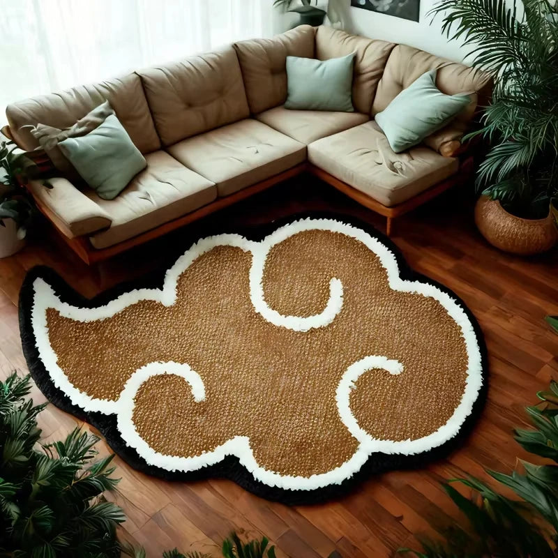 tapis nuage rouge moderne imperméable polyester lavable intérieur chambre salon