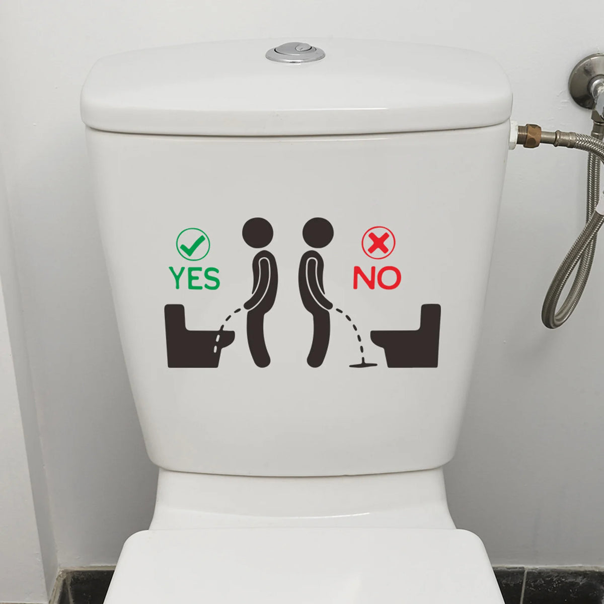 sticker adhésif toilette graphique positions correctes enfants salle bain pvc