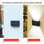 lampe solaire murale moderne ip65 led rechargeable extérieure panneau solaire texturé noir minimaliste
