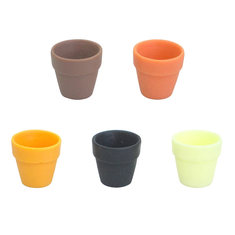 pots fleurs miniatures résine couleurs variées moderne minimaliste jardinage accessoires maison poupée éléments