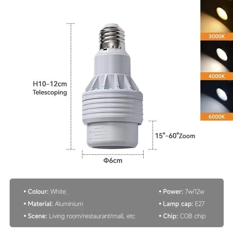 lampe led e27 orientable dimmable noir blanc 500 999 lumens 2700k 6500k moderne