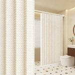 rideau douche gris clair moderne texture géométrique imperméable polyester salle bain maison