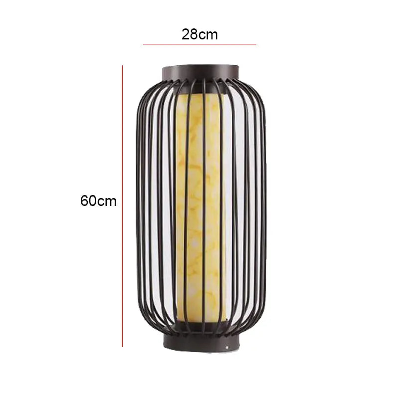lanterne moderne éclairage extérieur led ip65 noir jaune clair texture marbrée minimalisteflux lumineux faible