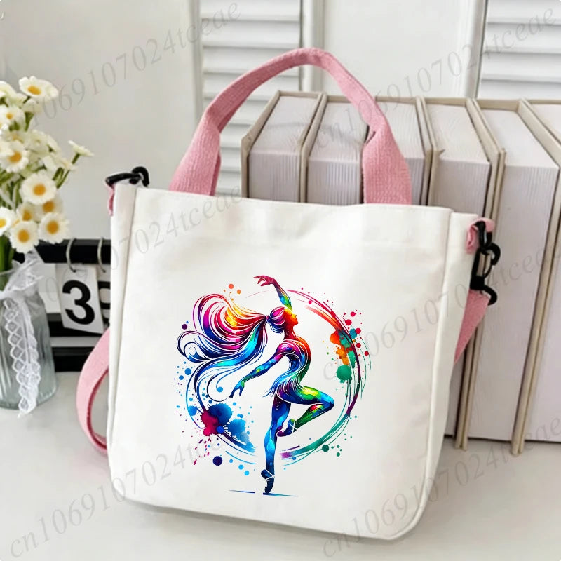 sac main femme toile danseuse papillons blanc moderne décontracté fourre tout