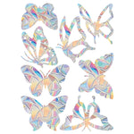 sticker decoratif multicolore geometrique moderne adhesif coeurs papillons champignons feuilles lune echangable fenetre maison