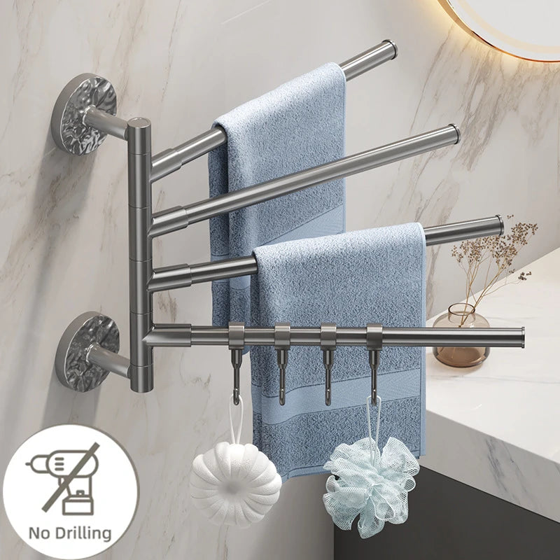 porte serviettes pliable adhésif gris moderne salle bain sans perçage serviettes rangement