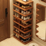 étagère chaussures moderne métal texture bois clair organisateur minimaliste gain place maison