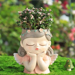 cache pot silicone forme figurine personnages accessoires floraux rose beige vert mignon decoratif