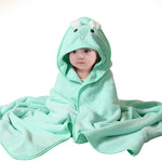 serviette bébé capuche animaux motifs doux microfibre brodés marron bleu gris rose verte