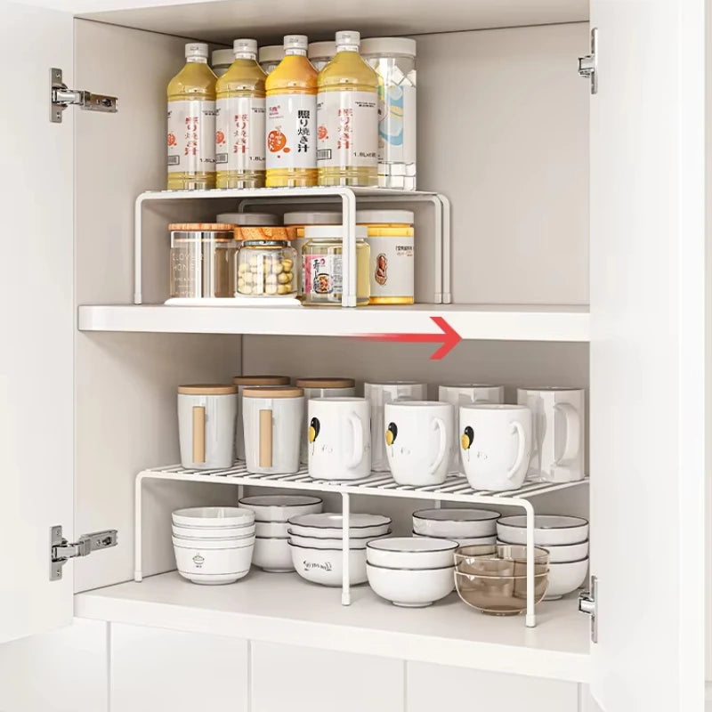 organiseur rangement placard blanc clips barres anti rust metallique multifonction moderne étageries cuisine